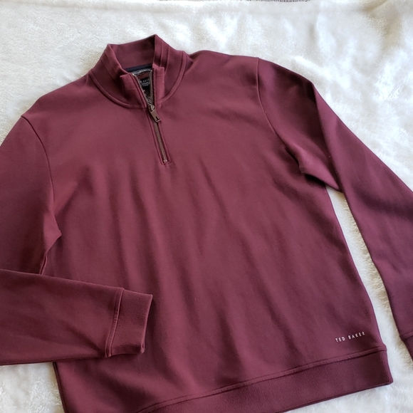 Ted Baker Other - Ted Baker nwt half zip burgundy mens sweater L